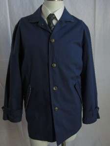 Fantastic Hickey Freeman 3/4 length blue storm coat size L  
