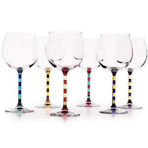 Capri Hand Painted Balloon Wine Glasses:  Kitchen & Dining