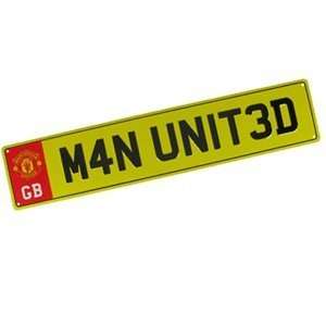  Man Utd Metal Number Plate