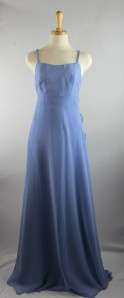 New Midriff Impression Slate Blue A Line Gown Prom Bridesmaid Dress 
