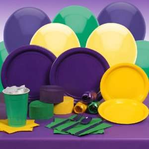  Purple, Yellow and Green Deluxe Party Kit 