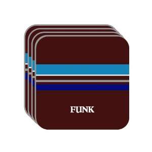 Personal Name Gift   FUNK Set of 4 Mini Mousepad Coasters (blue 