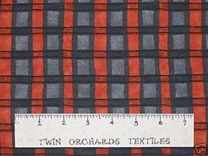 SSI Cotton Fabric Quilt Stripe Orange Gray LAST 1.86 Yd  
