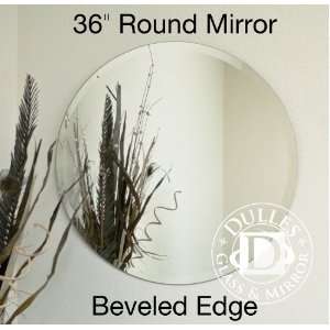  Frameless Beveled Mirror: Round Shape, 36, 1/4 Thick Glass 