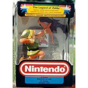   Zelda Link Trophy Figure With Scorecard! A Keese Descends on Link
