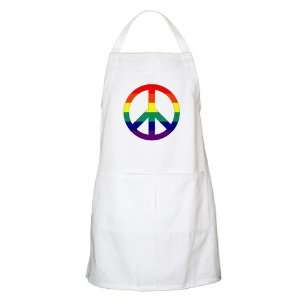  Apron White Rainbow Peace Symbol Sign 