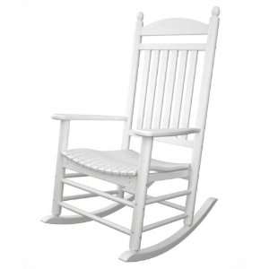   Earth Friendly Kennedy Outdoor Patio Rocking Chair   White: Home