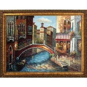  Bridge Across Hand Painted Oil Canvas Art with Frame: Home 