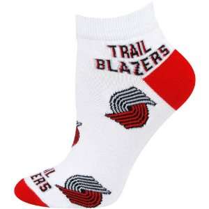 Portland Trail Blazers Ladies White All Over Team Logo Ankle Socks 