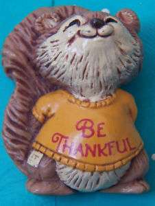 Vintage Hallmark Pin Thanksgiving Squirrel Be Thankful  