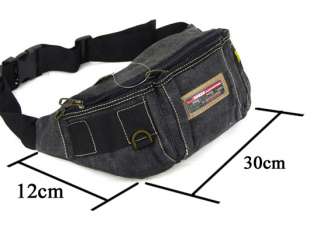 NEW black WAIST BAG SMALL CANVAS fanny pack PURSE SPORT GIFT 1039A 
