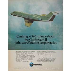  1968 Ad Grumman Gulfstream II Corporate Jet Airplane 