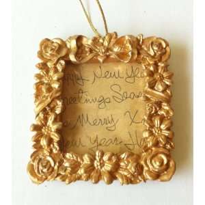   Small Holiday Christmas Square Gold Picture Frame: Everything Else