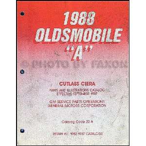   1988 Oldsmobile Cutlass Ciera Parts Book Original: Oldsmobile: Books