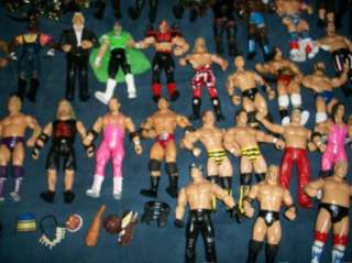 Huge Lot of 82 Wrestling Action Figures + Belts Jakks Pacific Mattel 