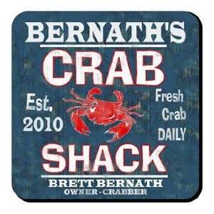 Crab Shack Personalized Coasters and Mahogany caddie  