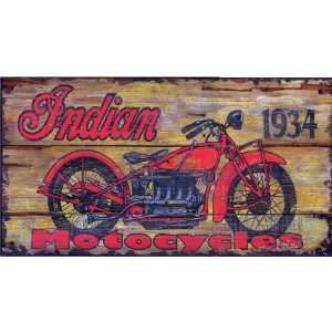  Indian 1934 Wood Sign Large Patio, Lawn & Garden