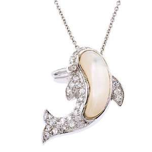   Diamond Mother Of Pearl Silver Pendant Slide (Nice Gift, Special Sale