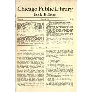  Book Bulletin: Chicago Public Library: Books