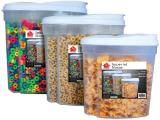 Pc Plastic Cereal Dispenser Set   Dry Food Snack Nut Storage 