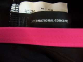 INC One 1 Piece Halter Black/Pink Swimsuit Sz 6 NWT  