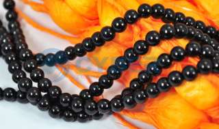 140pcs 6mm Black Obsidian Faux Round Pearl Loose Beads  