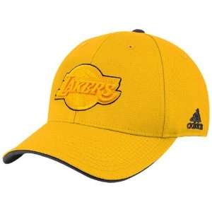  NBA adidas Los Angeles Lakers Gold Tonal Flex Hat: Sports 
