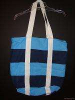 Victorias Secret PINK Blue Striped Canvas Tote Bag NWT BRAND NEW 