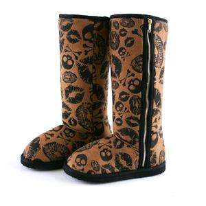 Iron Fist Shoes   Kiss Of Death Lips and Skulls Fug Winter Boots 