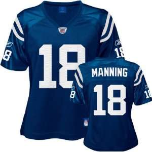 Peyton Manning Blue Reebok Replica Indianapolis Colts Womens Jersey 