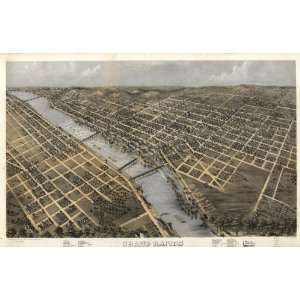  1868 Grand Rapids, Michigan 1868. Drawn by A. Ruger.: Home 