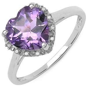   Amethyst and 0.17 ct. t.w. Genuine Diamond Accents 10K White Gold Ring