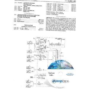 NEW Patent CD for APPARATUS FOR ALTERING COMPUTER MEMORY BY BIT, BYTE 