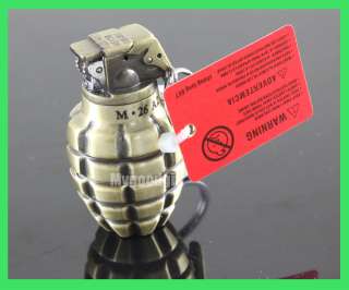 New Novelty Mini Bronze Hand Grenade Butane Lighter #803  