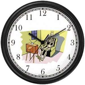  Skeleton Watching Television (TV) Wall Clock by WatchBuddy 