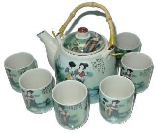 cup Ceramic Asian Porcelain Tea Set With Teapot FTS077  