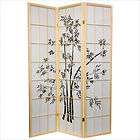 Oriental Furniture Lucky Bamboo Room Divider in Natural 3 SS LUCKY 