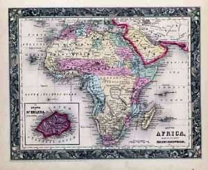 1860 MITCHELL atlas old hand colored map AFRICA 43  