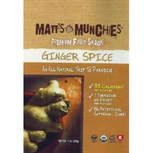 Matts Munchies Ginger Spice Premium Fruit Snack 1 Ounce Packs (12 