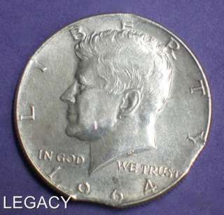 1964 KENNEDY HALF DOLLAR DOUBLE CLIPPED PLANCHET (RS  