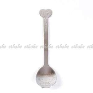 Hello Kitty Head Stainless Steel Spoon Tableware 2HP3  