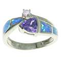Sterling Silver Opal and CZ Stylish Ring Today $27.99 