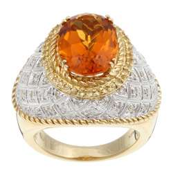   Citrine and 1/3ct TDW Diamond Estate Ring (Size 7)  Overstock