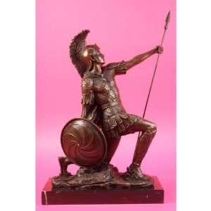 Roman Gladiator Sparton Warrior Bronze Sculpture LARGE Figurine Art 