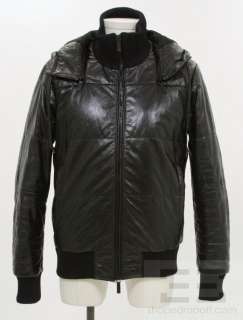 Adidas Y 3 By Yohji Yamamoto Black Quilted Leather & Zip Hood Mens 