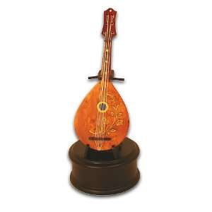 Magnificent Solid Wood Reuge Mandolin Figurine with 18 Note Musical 