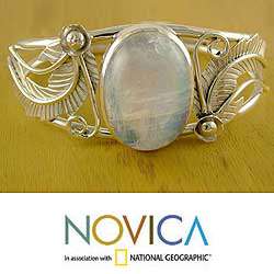   Silver Eternal Glow Moonstone Cuff Bracelet (India)  