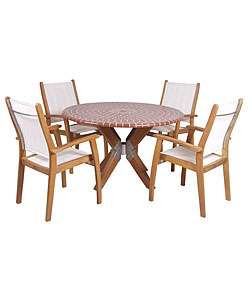Mosaic Table and 4 Stacking Sling Chairs  