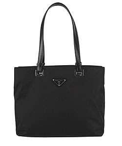 Prada Nylon Tote Bag with Leather Trim  