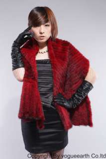 615 new real mink fur 5 color Shawl/cape/coat/wrap/vest  